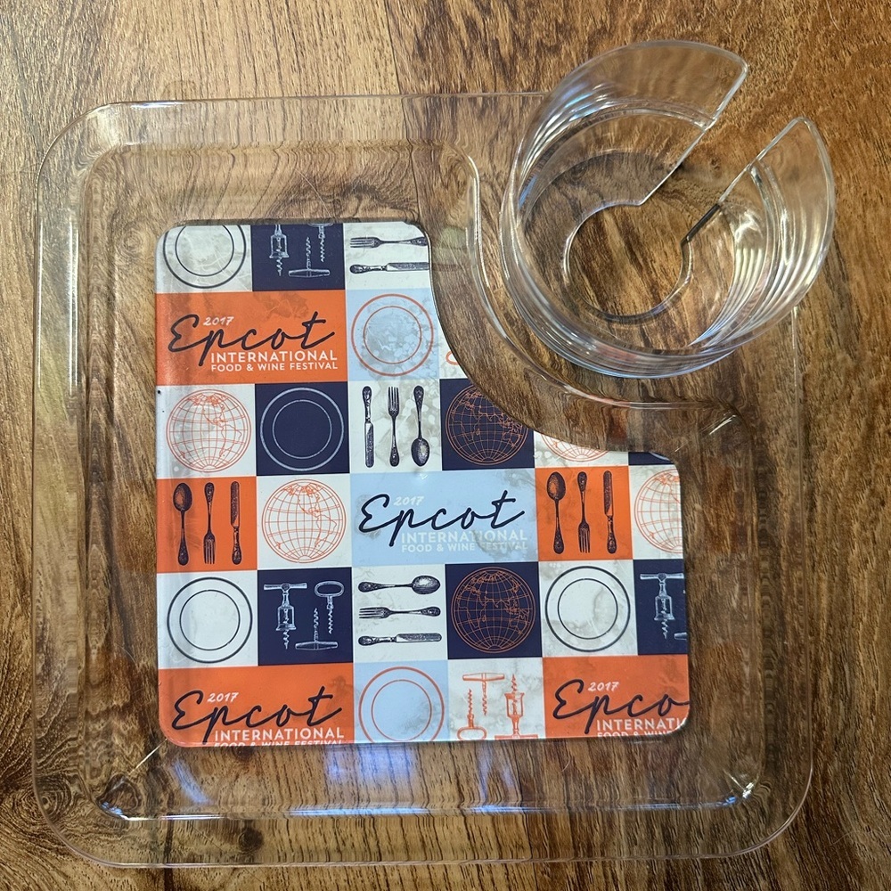 2017 Epcot Food & Wine Drink/Snack Appetizer Tray. EUC.